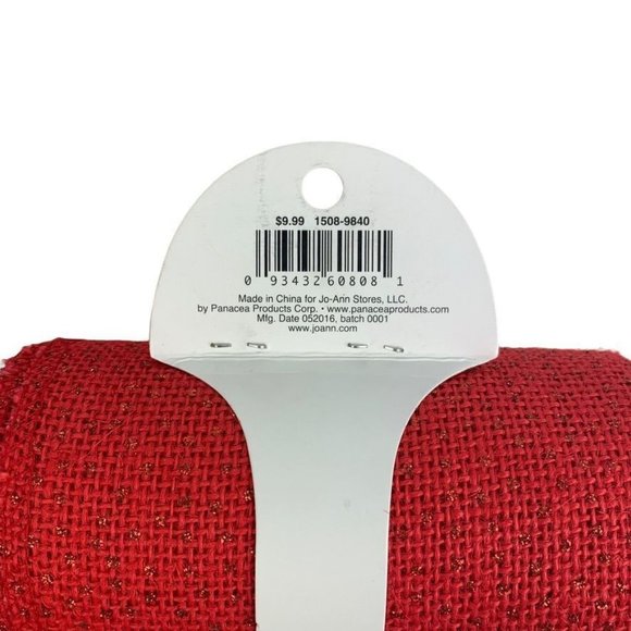 Vintage Wired Holiday Ribbon Lot 6 Spools Crafter's Burlap 2 Rolls Red Christmas - Picture 6 of 7